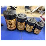 4 pc tin canister set with OLD COUNTRY BRAND