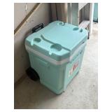 60 qt seafoam green cooler on wheels **bent axle**
