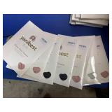7 satin bonnets for showering, black, pink, green