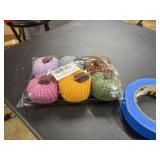 6 pack Colorful mini Crocheted pumpkins