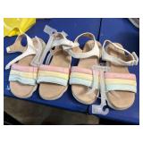 2pr girls size 11 sandals dusty from storage