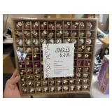 11 mini glass christmas bulbs, pink/white/ reds