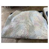 blue/pink floral quilt, twin size 66'x80'