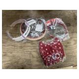 6 headbands 1 maroon colored bow