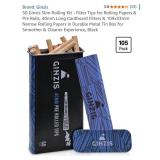 GINZIS slim rolling kit, 105pk, for rolling smokes