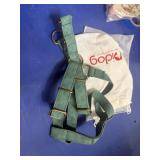 medium leather teal dog harness