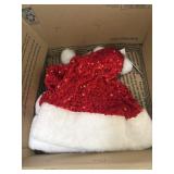 4 kids sparkly santa hats,