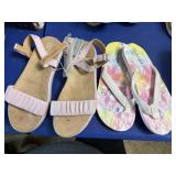 2pr big girls size 3 sandals &flip flops dusty