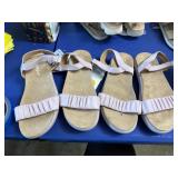 2pr girls size 1 sandals dusty from storage