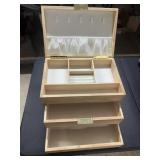 Wood Jewelry Box without mirror missing one handle