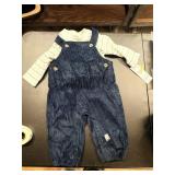 3 months boys overalls w/ long sleeve t-shirt
