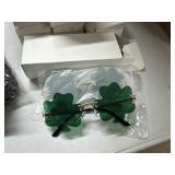 6 pr shamrock st. patricks day glasses