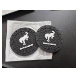 2 Bronco car cupholder coasters rubber