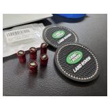 Land rover car cupholder coasters & 5 stem caps