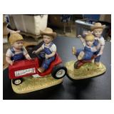 2 Denim Days Figures Tractor & Wheelbarrow
