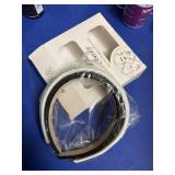 2 headbands, white and black