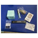 clay mask, glue for eyelashes, fake nails, makeup
