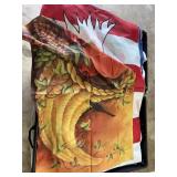 6 lg garden flags, approx 28'x40', fall pumpkin,