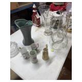 Glass Pitchers, Vases, china, teapot, etc.