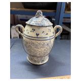 Glazed ceramic Urn with handle and lid