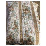 Floral Bedspread Hand & machine Stitched 87' x 70'