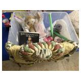 2 large knitting needles, doll making book, varios