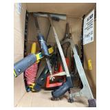2 saws, stanley staple gun, level, drywall saw