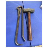 2 crowbars 18'@ and 1 sledge hammer