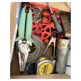 hole saws, garden nippers, tape measure, 3 way