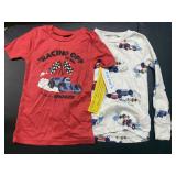 2 Pajama shirts 3T Race car theme