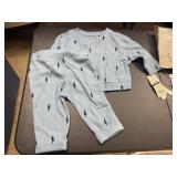 3-6 months Blue thermal set Lightning bolt print