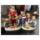 2 Denim Days Holiday Figures Santa & Snowman