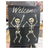 12 x 18' Welcome dancing skeleton garden flag
