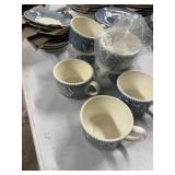 Currier & Ives 7 Cups and 8 Saucers