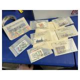 8 stamp sets, each set has 4 to 10 stamps 1970's