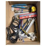 box of tools, kobalt wrench, channel locks,caliber