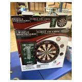 dart board, score board, 6 darts, 6 extra
