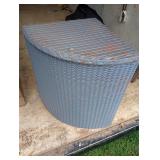 Corner wicker storage hamper