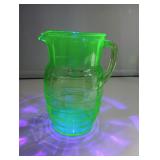 Uranium glass pitcher