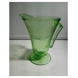 Uranium glass pitcher has chip