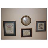 Framed Needlepoint & Clock