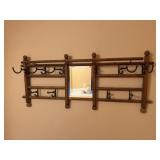 Beveled Glass Mirror Coat Rack