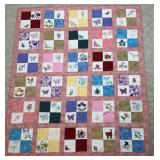 Pink Bugs & Flowers Quilt