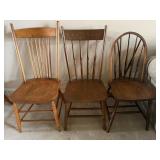 3 Misc. Wooden Chairs