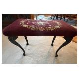 Vintage Needlepoint Foot Stool