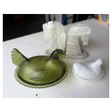Nesting Hens & Marble Bookends