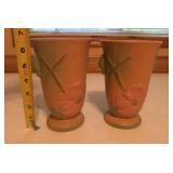 Weller Pottery Wild Rose Vases