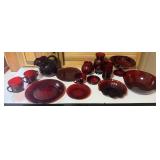 Vintage Ruby Red Glass Tableware