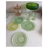 8 Depression Glass Pieces