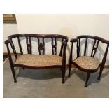 Dark Wood Parlor Set